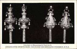 Silver Bells for Ornamenting the Torah Scrolls New York, NY Judaica Postcard Postcard