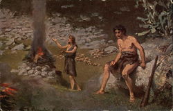 Cain and Abel beside a Burnt Offering Postcard