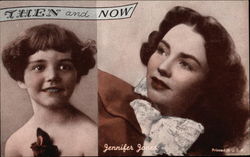 Jennifer Jones - Then and Now Actresses Postcard Postcard