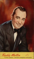 Freddy Martin, Victor's Smooth, Concerto-Swingting Bandleader Music Postcard Postcard