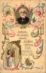 Giuseppe Verdi with Angel & Harp (Composer) Postcard