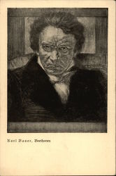 Charcoal Portrait of Beethoven Composers Postcard Postcard