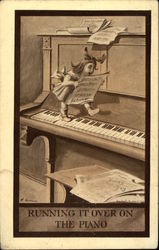 Running it Over on the Piano Postcard