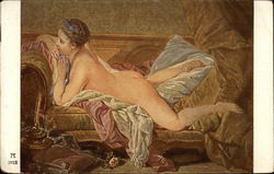 Nude Woman Reclining on Couch Postcard