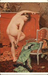 "The Sandal" - Nude Woman Postcard