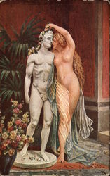 Nude Eunice standing next to Statue of Petronius Women Postcard Postcard