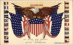 In God We Trust to Save America Patriotic Postcard Postcard