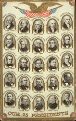 Our 25 Presidents (United States) Postcard