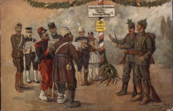 Two Soldiers Asking for Directions Postcard