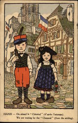 Children - We are waiting for the Cheneral (from the etching) World War I Postcard Postcard