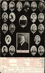 Wives of Brigham Young and Himself Postcard Postcard