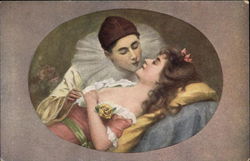 Woman Reclining for Kiss from Perot Couples Postcard Postcard