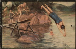 The Diving Board Boy Scouts Postcard Postcard