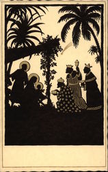 Silhouette of Nativity Scene Silhouettes Postcard Postcard