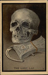 Skull, Horseshoe, and Cash Death Postcard Postcard