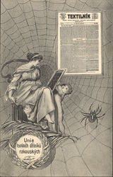 Textile Workers Union - Women in Spider Web Postcard