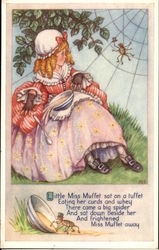 Little Miss Muffet sat on a Tuffet Nursery Rhymes Postcard Postcard