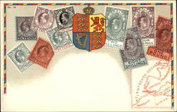 Assortment of Gibraltar Stamps Postcard