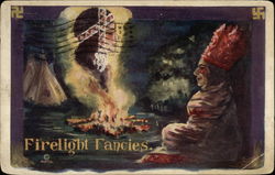 "Firelight Fancies" - Native American Scene Native Americana Postcard Postcard