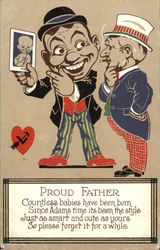 Proud Father Comic, Funny Postcard Postcard