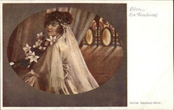 Woman In White Gown Marriage & Wedding Postcard Postcard