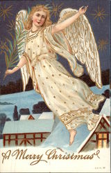 A Merry Christmas Angels Postcard Postcard