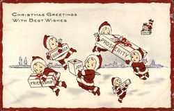 Christmas Greetings With Best Wishes Postcard