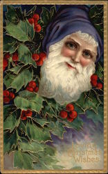 Santa in Blue Robe Santa Claus Postcard Postcard