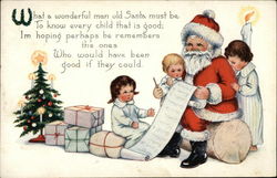 What a Wonderful Man Old Santa Must be Children Postcard Postcard