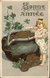 Bonne Annee Children Postcard Postcard