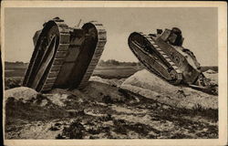 Two Military Tanks on Rock Postcard Postcard