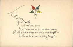 That Smiling Good Health Will Visit You Soon And Sunshine Drive Shadows Away Postcard