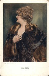 "Mia May" - Woman in Furs and Jewels Women Postcard Postcard