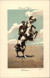 Man on Rearing Horse in the Desert Postcard