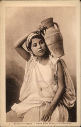 Scenes et Types, Jeune Fille Allant a la Fentaine Postcard