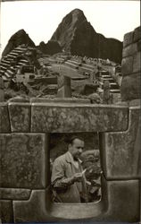 Man at Archaeology Site Postcard