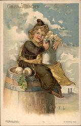 Gruss Aus Munchen - Boy with Stein Postcard