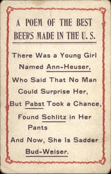 A Poem of the Best Beers Made in the U.S Breweriana Postcard Postcard