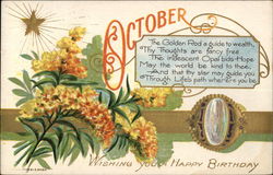 Wishing You a Happy Birthday, October Postcard