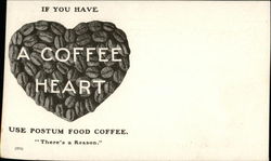 If You Have a Coffee Heart, Use Postum Food Coffee Advertising Postcard Postcard