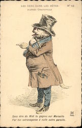 Les Gens Dans Les Betes, D'Apres Grandville Caricatures Postcard Postcard