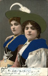 Two Women Wearing Tirolese Costumes (Austrian) Postcard Postcard