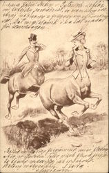 Male and Female British Centaurs Fantasy Postcard Postcard