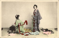 O-Koto-San Dresses to Go Visiting Asian Postcard Postcard