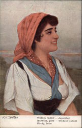 Smiling Woman with Head covered Postcard