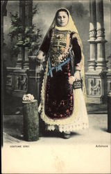 Woman in Traditional Greek Attire Postcard Postcard