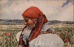 Slovenian Woman in Native Attire Postcard Postcard