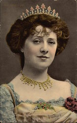 Portrait of Woman in Jewels and Crown Royalty Postcard Postcard