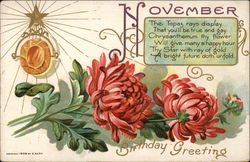 November Birthday Greeting Postcard Postcard