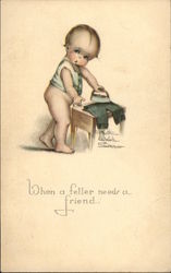 When a Feller Needs a Friend Postcard